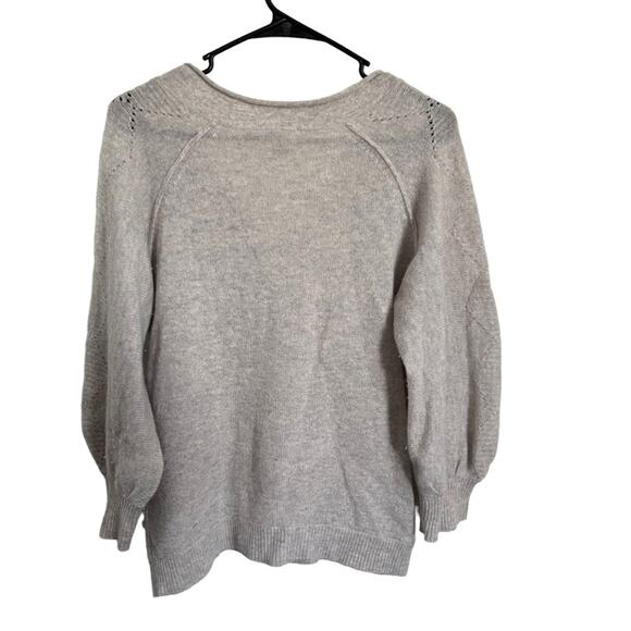 Sundance 100% Cashmere Sweater V Neck Bishop Sleeve Pullover Peasant Boho Size S - Picture 2 of 10